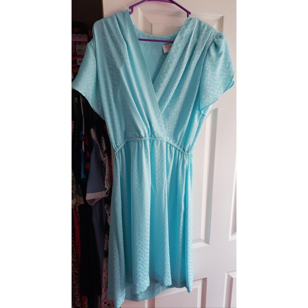 Vintage blue pinup rockabilly dress